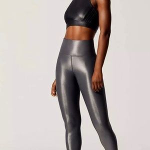 Carbon38 high rise shine leggings 7/8 X-large grey